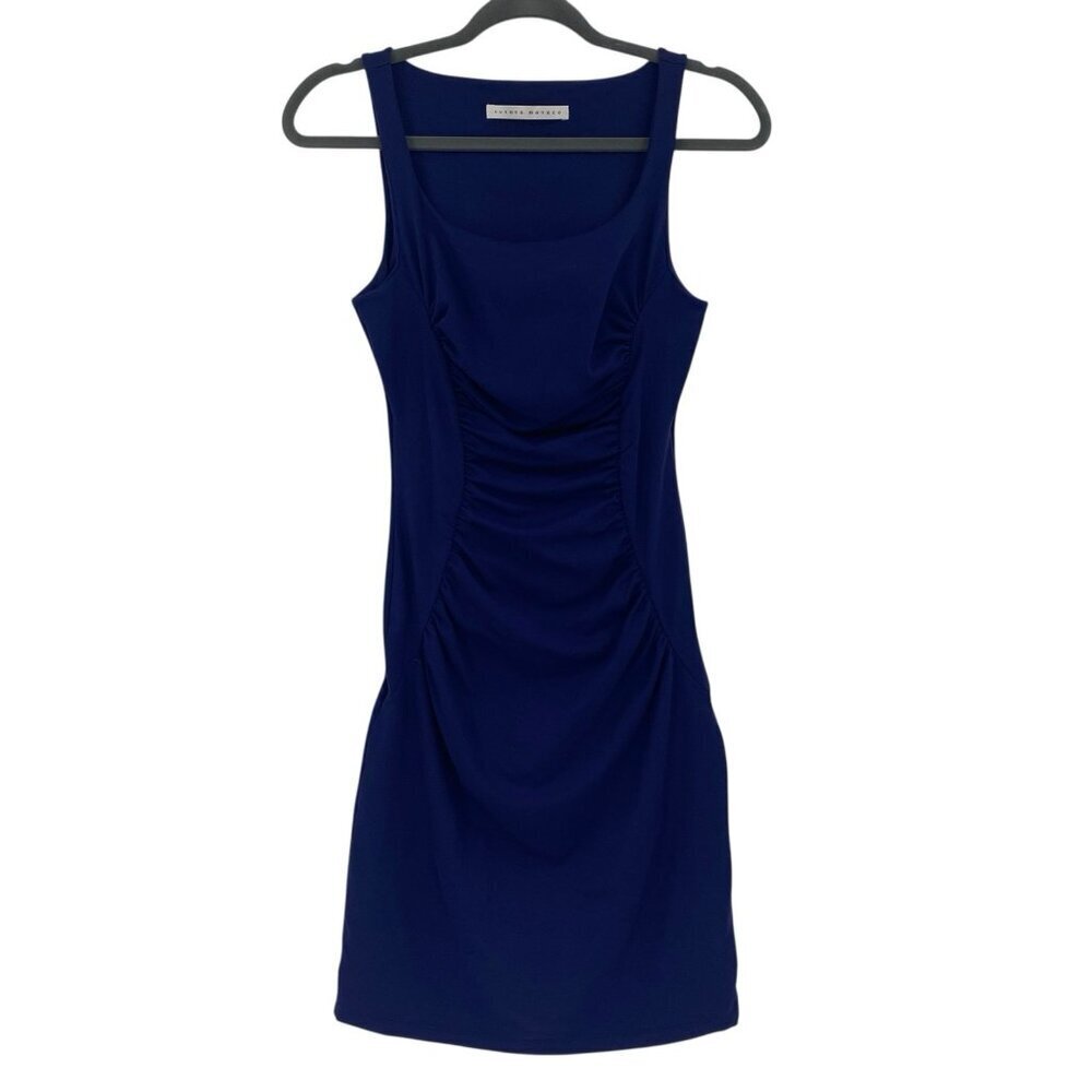 Susana Monaco Size Small Blue Ruched Fitted Dress Bodycon Sleeveless